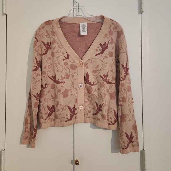 Disney Peter Pan Tinkerbell Pink Crop top cardigan sweater - Picture 2 of 4